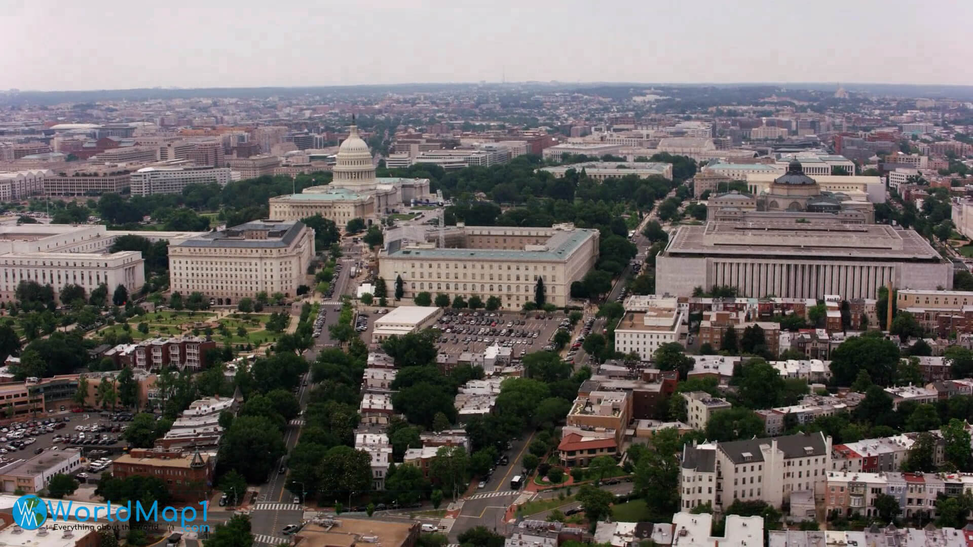 US Capitol Washington DC Aerial View